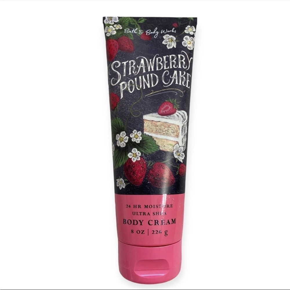 NEW Bath & Body Works Strawberry Pound Cake 24 Hour Shea Lotion 226g / 8 fl oz